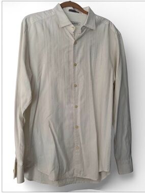 Tommy Bahama White Embroidered Button-Up Long Sleeve Shirt- Size Large